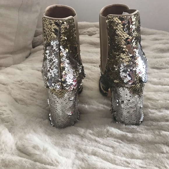 Semelle Cuir Sequined Ankle boots - Picture 3 of 5